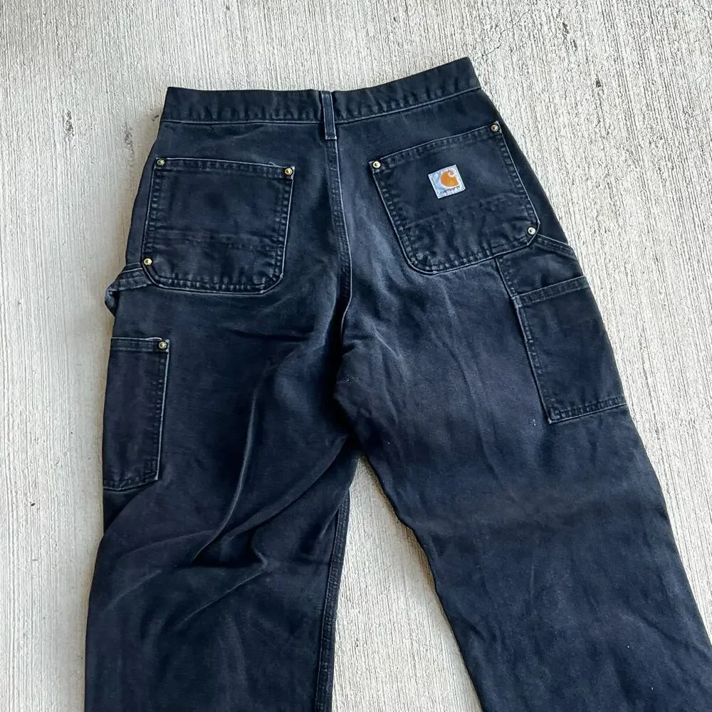 Carhartt faded black double knee work wear carpenter pants